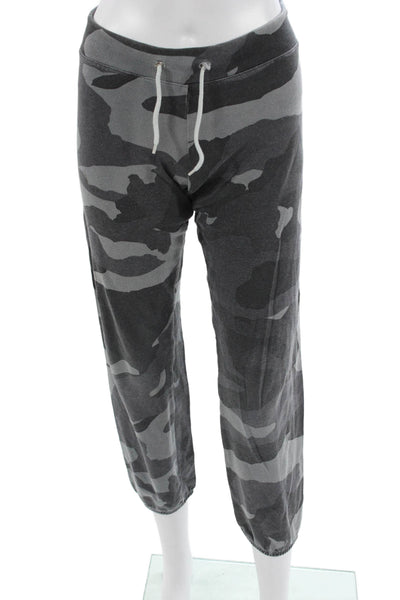 Monrow Womens Jogger Sweatpants Dark Gray Camo Drawstring Size XS