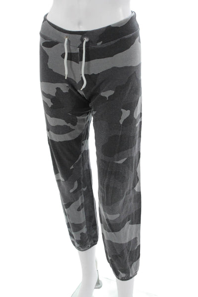 Monrow Womens Jogger Sweatpants Dark Gray Camo Drawstring Size XS