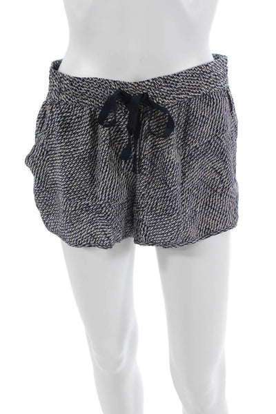 Joie Womens Silk Herringbone Bohemian Drawstring Shorts Dark Blue Size 2