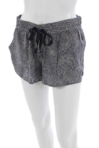 Joie Womens Silk Herringbone Bohemian Drawstring Shorts Dark Blue Size 2
