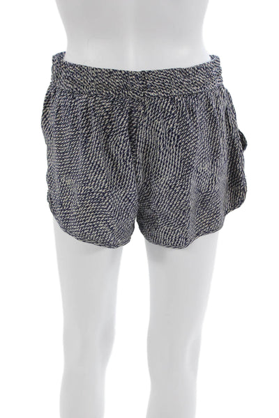 Joie Womens Silk Herringbone Bohemian Drawstring Shorts Dark Blue Size 2