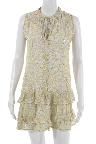 Sunday Saint Tropez Women Playsuit Beige Floral Sleeveless Size S