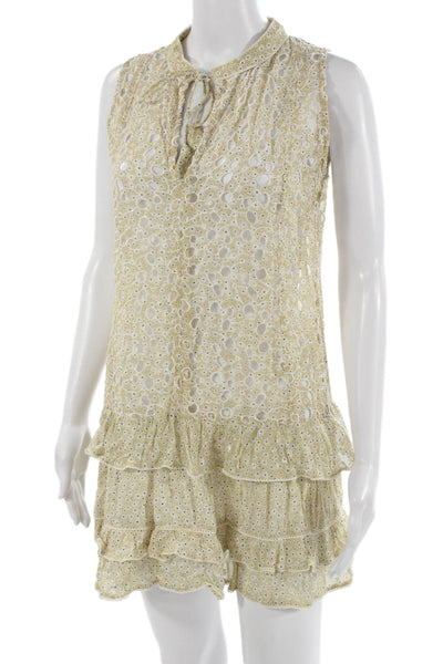 Sunday Saint Tropez Women Playsuit Beige Floral Sleeveless Size S