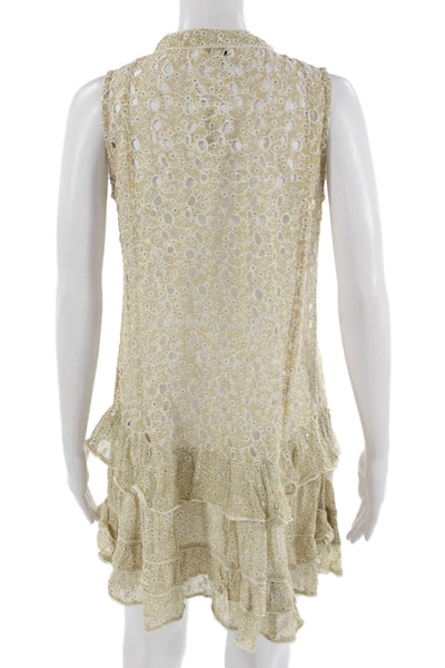 Sunday Saint Tropez Women Playsuit Beige Floral Sleeveless Size S