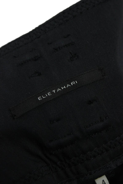 Elie Tahari Women Dress Pants Black Cotton Blend Size 4