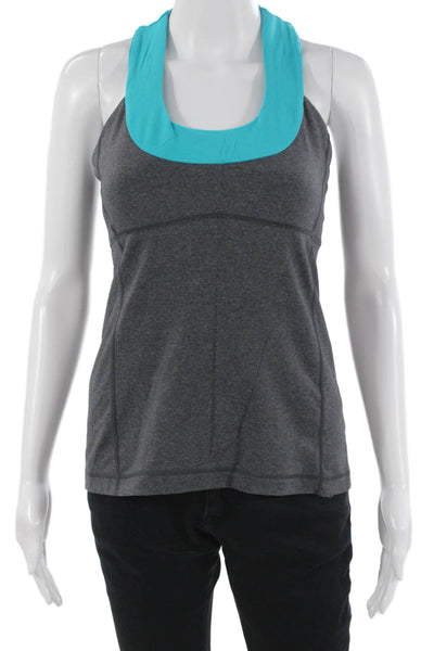 Lululemon Women Sports Tank Top Dark Gray Nylon Solid Size S