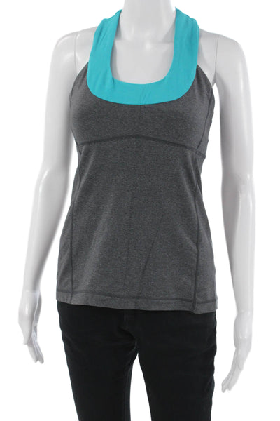 Lululemon Women Sports Tank Top Dark Gray Nylon Solid Size S
