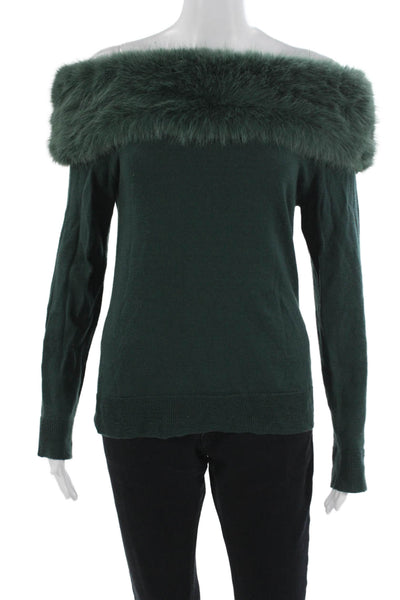 Adrienne Landau Womens Green 100% Wool Pullover Sweater Long Sleeve Size M
