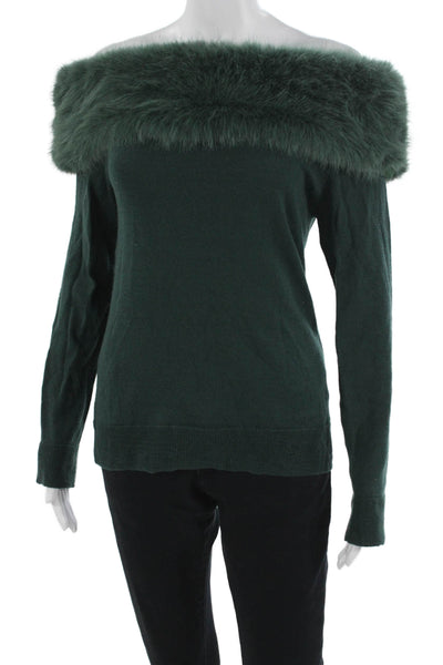 Adrienne Landau Womens Green 100% Wool Pullover Sweater Long Sleeve Size M