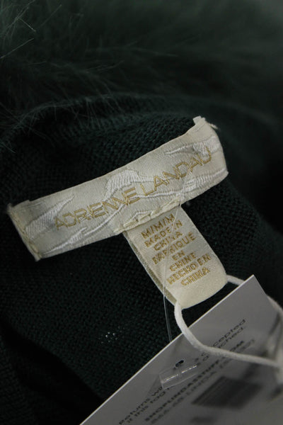 Adrienne Landau Womens Green 100% Wool Pullover Sweater Long Sleeve Size M