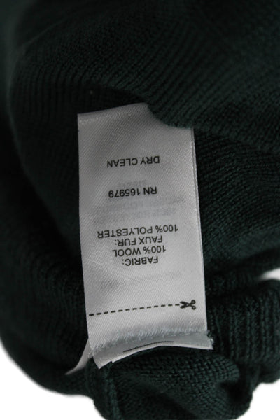 Adrienne Landau Womens Green 100% Wool Pullover Sweater Long Sleeve Size M