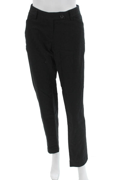 Theory Women Dress Pants Black Cotton Elastane Button Inseam 31 Size 10