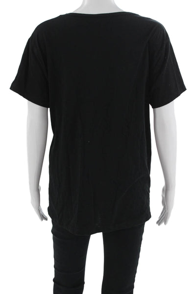Chaser Womens Basic Black Short Sleeve Round Neck Skull T-Shirt Size L