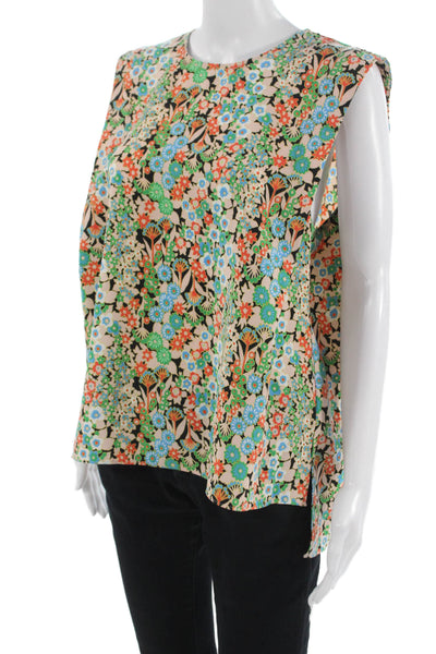 Ted Baker London Women Tunic Sleeveless Beige Floral Size 3