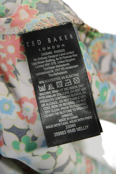 Ted Baker London Women Tunic Sleeveless Beige Floral Size 3