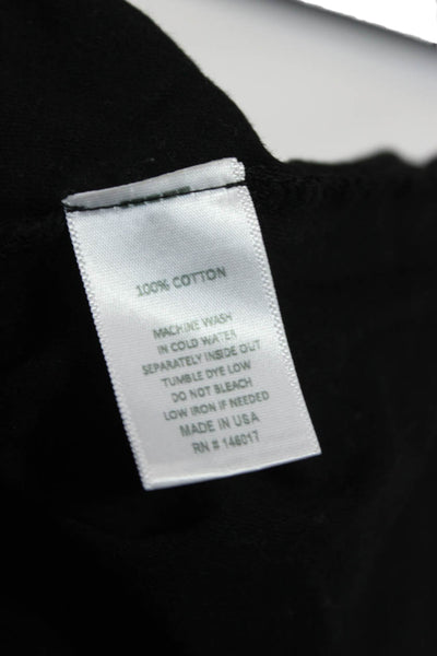 Philanthropy Women Black Cotton Crew Neck Short Sleeve Tee Grunge Size L