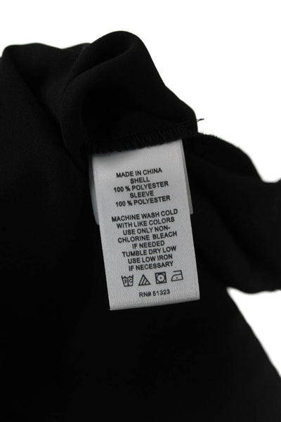 1 State Womens Black Long Sleeve Polyester Blouse Size M
