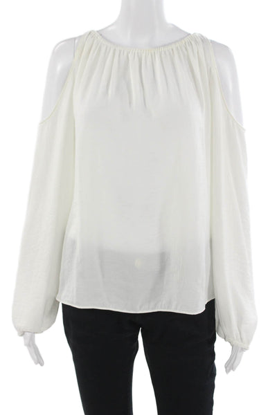 1. State Women White Bohemian Button Blouse Long Sleeve Polyester Size L