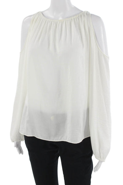 1. State Women White Bohemian Button Blouse Long Sleeve Polyester Size L