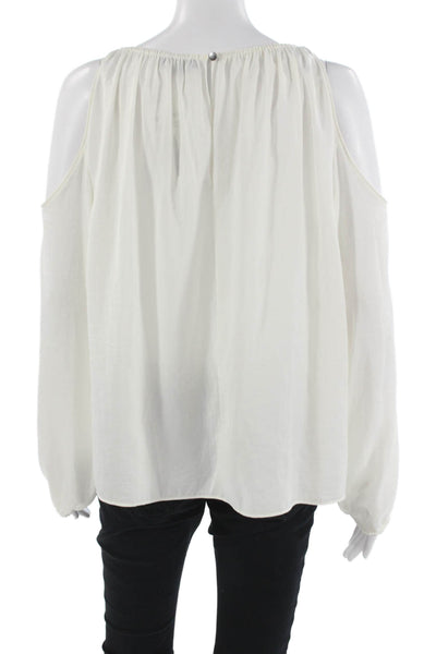 1. State Women White Bohemian Button Blouse Long Sleeve Polyester Size L