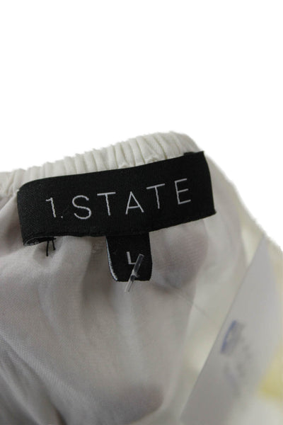 1. State Women White Bohemian Button Blouse Long Sleeve Polyester Size L
