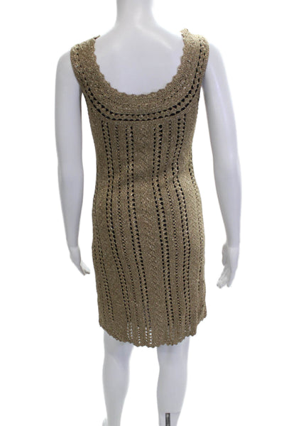 Temperley London Womens Beige V-Neck Tank Dress Knee Length Size 4