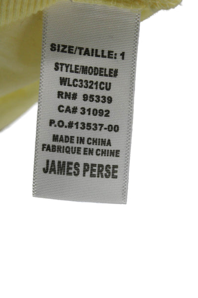 Standard James Perse Womens Yellow Cotton Collared Button-Up 3/4 Sleeve Size 1