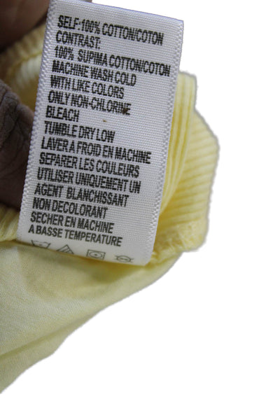 Standard James Perse Womens Yellow Cotton Collared Button-Up 3/4 Sleeve Size 1