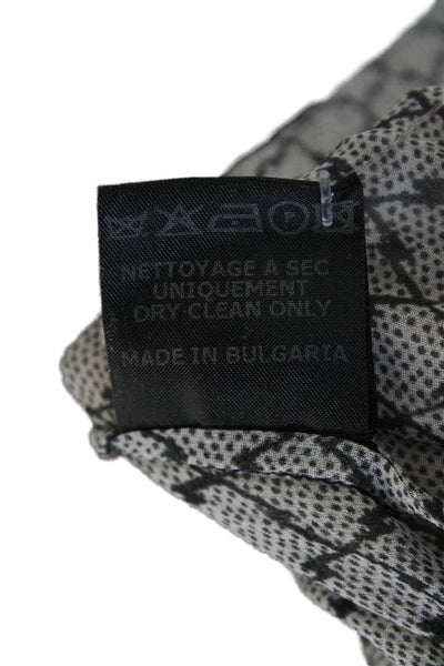 Isabel Marant Womens Gray Argyle Silk Round Neck 3/4 Sleeve Blouse Size 34