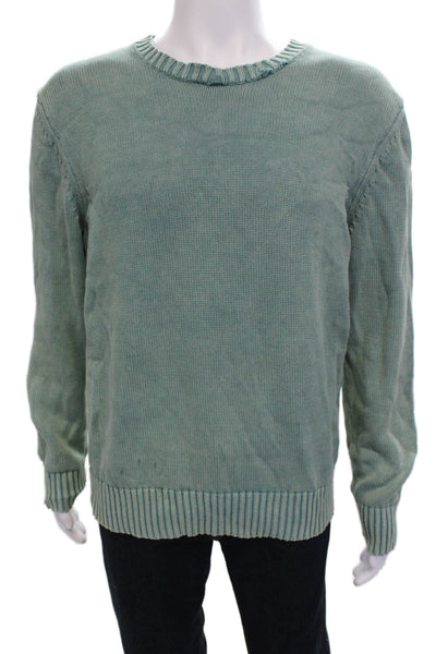 Bloomingdales The Mens Store Mens Pullover Sweater Green 100% Cotton Size L