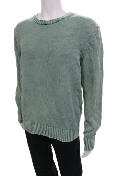 Bloomingdales The Mens Store Mens Pullover Sweater Green 100% Cotton Size L