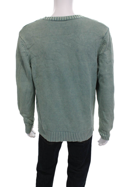 Bloomingdales The Mens Store Mens Pullover Sweater Green 100% Cotton Size L