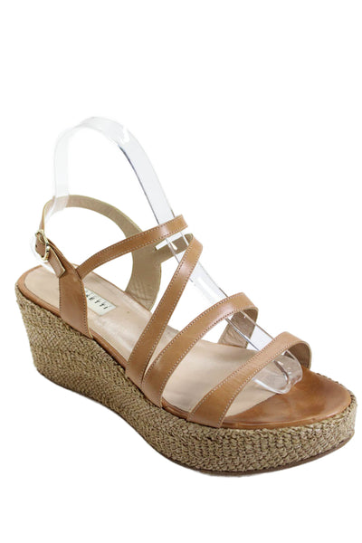 Fratelli Rossetti Womens Platform Slingbacks Wedge Sandals Brown Size 37.5 7.5