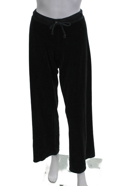Juicy Couture Women Sweatpants Black Drawstring Cotton Blend Size L