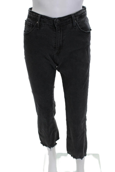 AG Adriano Goldschmied Womens Black Cropped Ankle Jeans Mid Rise Size 30