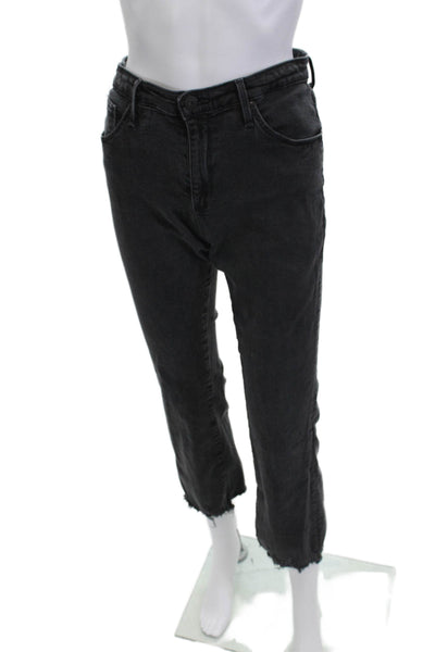 AG Adriano Goldschmied Womens Black Cropped Ankle Jeans Mid Rise Size 30