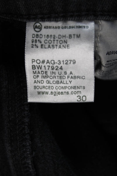 AG Adriano Goldschmied Womens Black Cropped Ankle Jeans Mid Rise Size 30