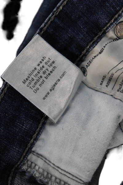 AG Adriano Goldschmied Women Cropped Boyfriend Jeans Dark Blue Size 30
