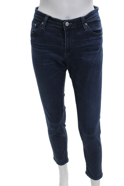 AG Adriano Goldschmied Womens Dark Blue Ankle Skinny Jeans Size 30