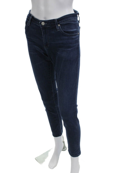 AG Adriano Goldschmied Womens Dark Blue Ankle Skinny Jeans Size 30