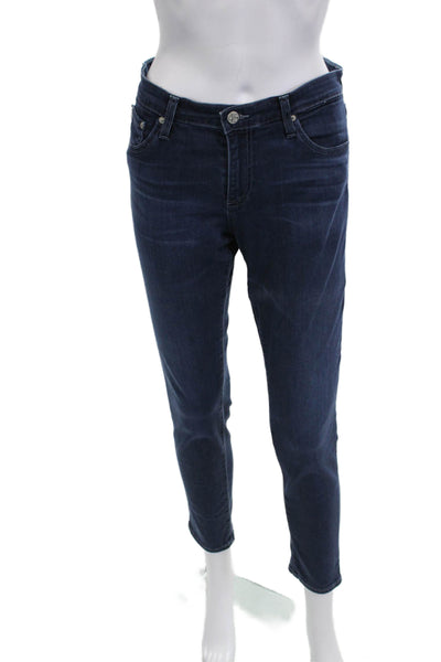AG Adriano Goldschmied Womens Skinny Ankle Jeans Dark Blue Mid Rise Size 30