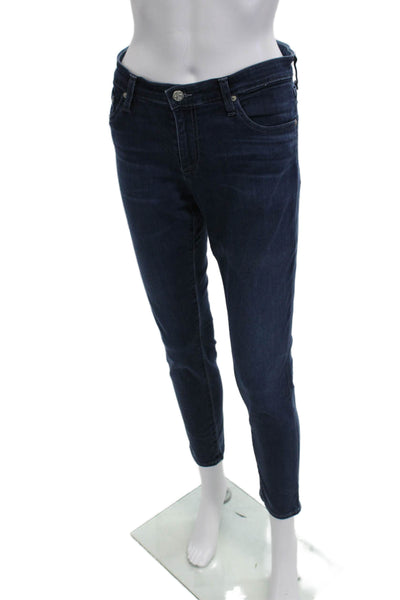 AG Adriano Goldschmied Womens Skinny Ankle Jeans Dark Blue Mid Rise Size 30