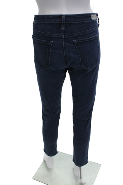 AG Adriano Goldschmied Womens Skinny Ankle Jeans Dark Blue Mid Rise Size 30