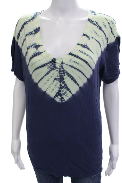Splendid Women Basic V-Neck Dark Blue Short Sleeve T-Shirt Size L