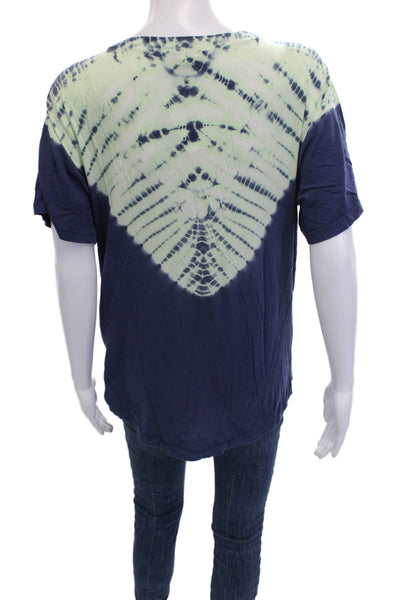 Splendid Women Basic V-Neck Dark Blue Short Sleeve T-Shirt Size L