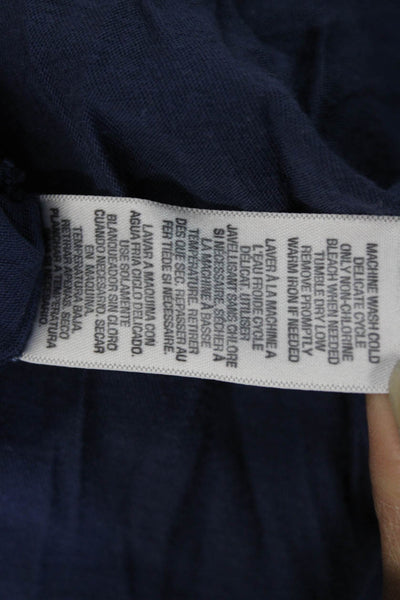 Splendid Women Basic V-Neck Dark Blue Short Sleeve T-Shirt Size L