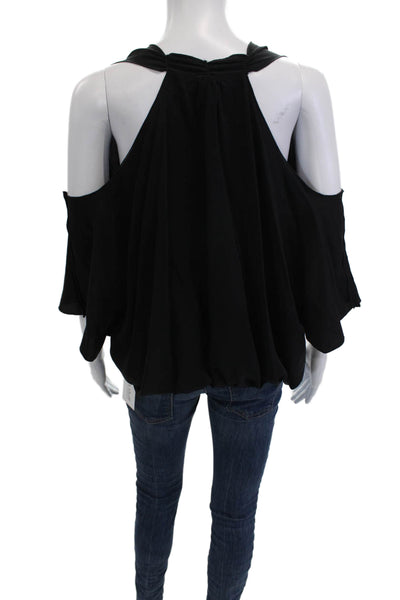 Ramy Brook Womens Black Polyester Designer Sleeveless Blouse Size XS