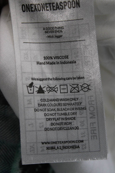 One Teaspoon Women White Viscose Long Sleeve Tunic Drawstring Round Neck Size M