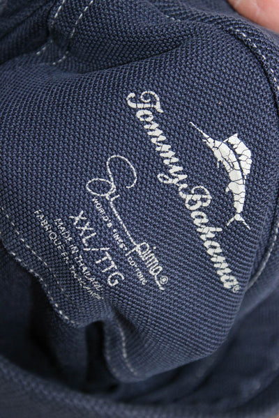 Tommy Bahama Mens Polo Short Sleeve Dark Blue Solid Size 2XL