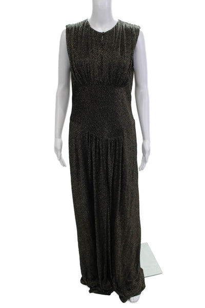 Pascal Millet Women Maxi Dress Black Sleeveless Crew Neck Hook and Eye Size 14